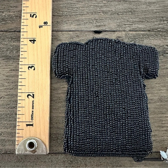NWT Buxton Mini Beaded Hawaiian Shirt Keychain Pouch Change Purse Black New Vtg - Picture 5 of 6